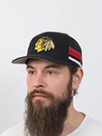 Бейсболка AMERICAN NEEDLE арт. 23018A-CBH Chicago Blackhawks Hotfoot NHL (черный)